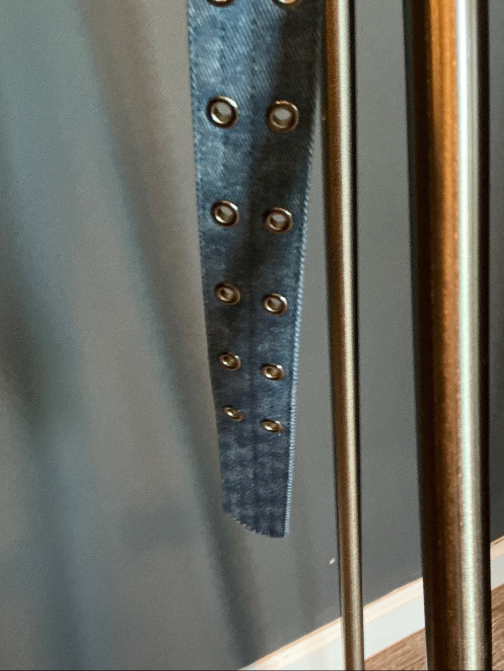Silver-Buckle Denim Belt in Light Blue - Picture 7 of 8